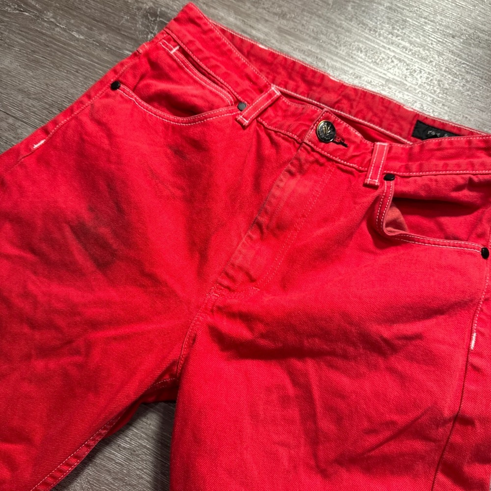 Rag Bone Jeans Womens 27 Red Denim 100% Cotton Slim Straight 27x27 Casual Adult - Picture 2 of 11